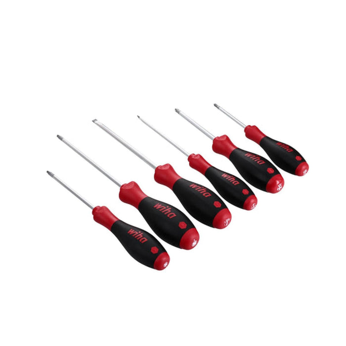Wiha 30291 6 Piece SoftFinish Slotted, Phillips and Square Screwdriver Set