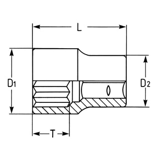 Heyco 00040031683 5/16 Inch 12 Point 3/8 Inch Drive Socket