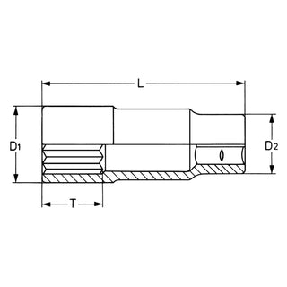 Heyco 00050191082 Extra Deep 1/2 Inch Drive Metric Socket, 10 mm