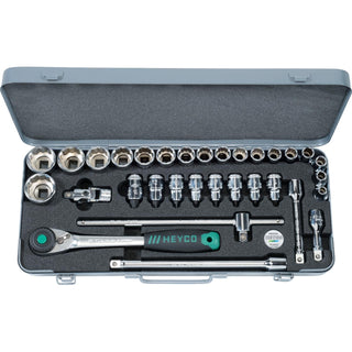 Heyco 00079331083 Metric Socket Set, 1/2 Inch, 32 Pieces