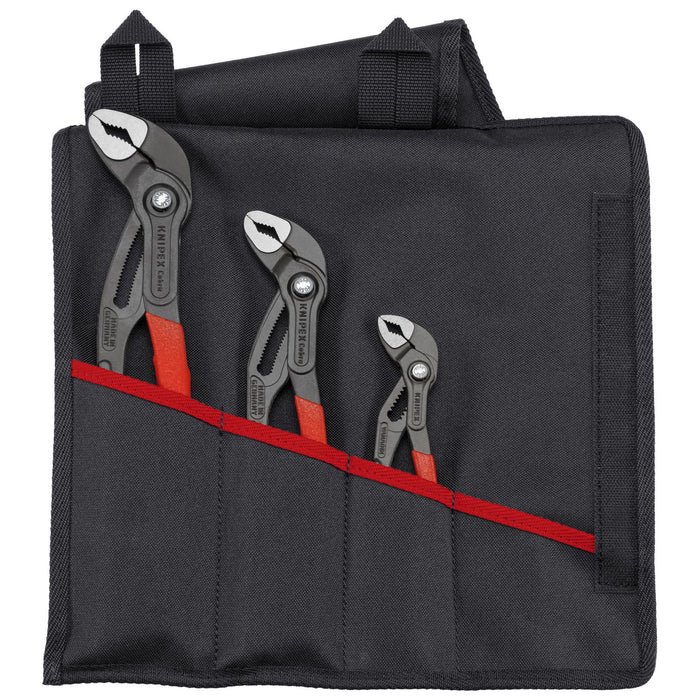 Knipex 00 19 55 S9 Cobra Water Pump Pliers Set in Tool Roll, 3 Pc.