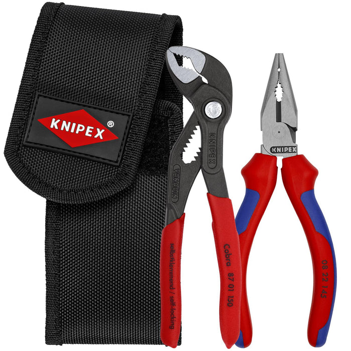 Knipex 00 20 72 V06 Cobra and Needle-Nose Mini Pliers in Belt Pouch, 2 Pc.
