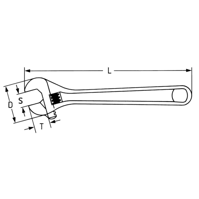 Heyco 00390000882 Adjustable Wrenches Chrome-Vanadium Steel Lenght-207mm