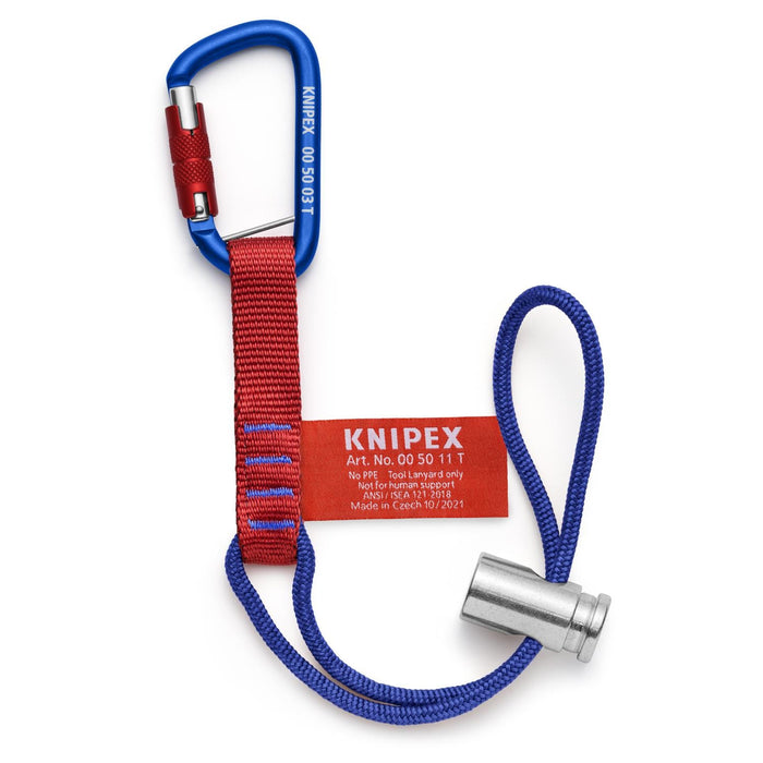Knipex 00 50 13 T BKA Tool Tethering Adaptor Straps with Captive Eye Carabiner, 18" / 13 lbs.