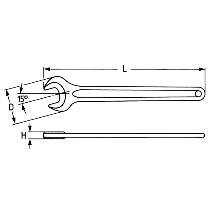 Heyco 00894012036 Single Ended Open Jaw Wrenches, Length-124mm