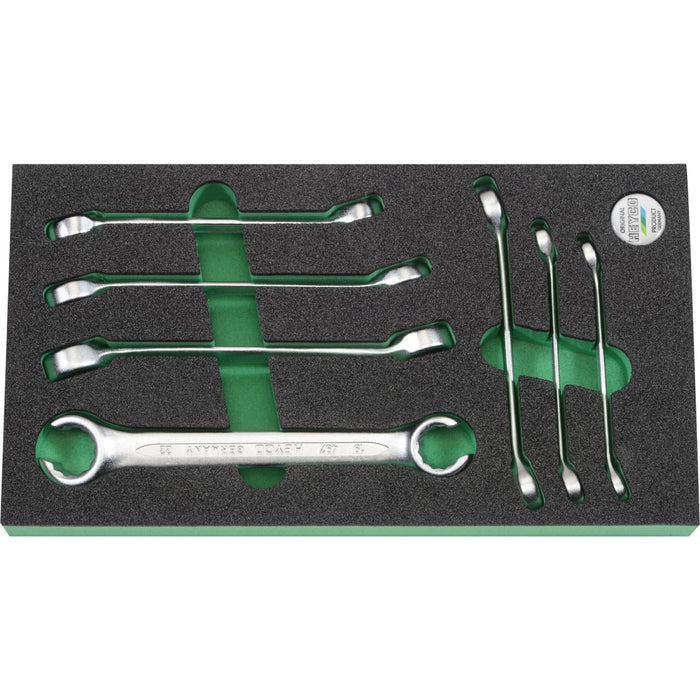 Heyco 00966000280 Flare Nut Open Double Ring Wrench Set, 7 Pc.