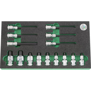 Heyco 00981503183 Metric Hex Bit 1/2" Drive Socket Set, 15 Pieces