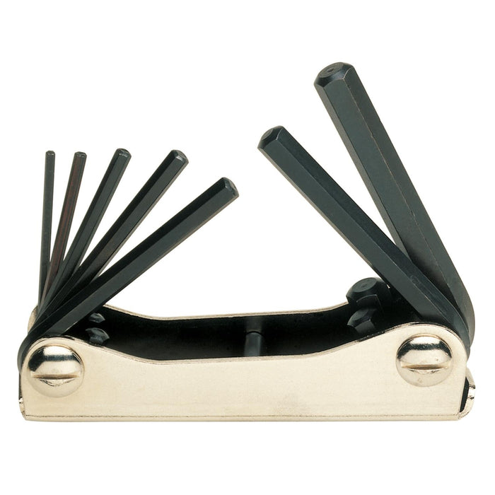 Heyco 01340637030 Hex SAE L-Key Folding Set in Metal Holder, 5 Pieces