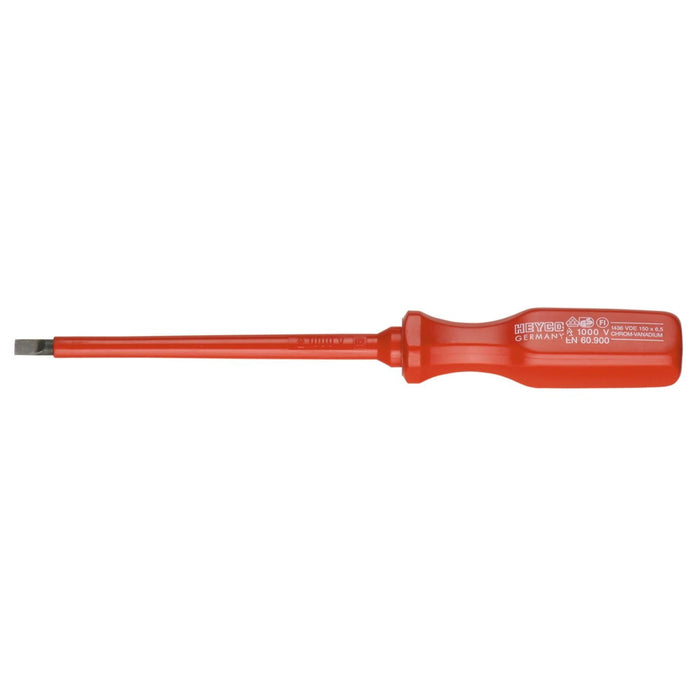 Heyco 01436015033 Insulated VDE Slotted Screwdriver, 6.5 mm
