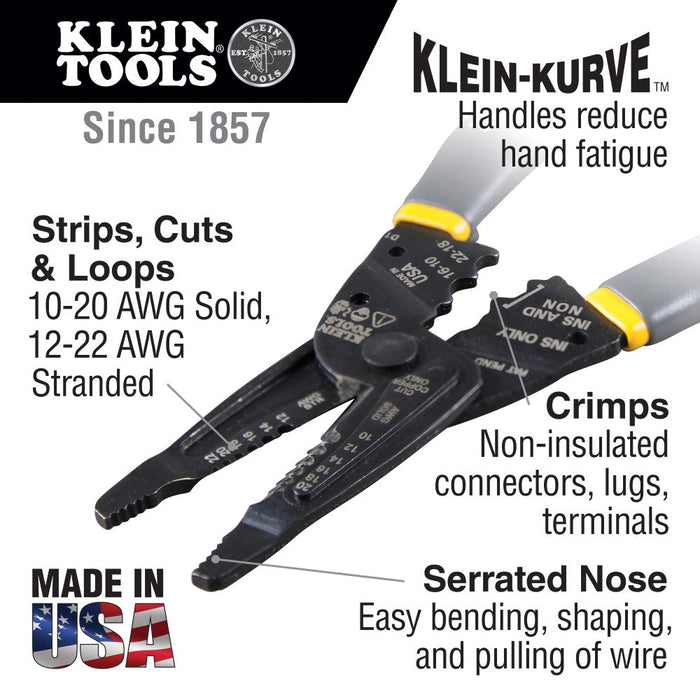 Klein Tools 1009 Klein-Kurve Long-Nose Wire Stripper/Crimper