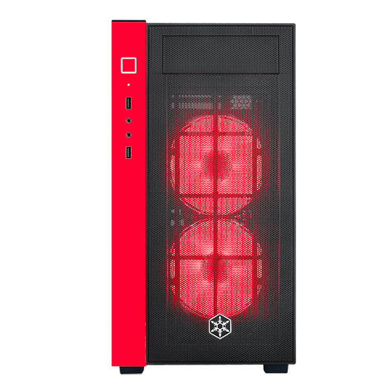 SilverStone Technology RL08BR-RGB Black and Red Micro-ATX Case