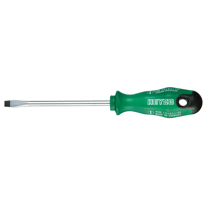 Heyco 04530012580 Slotted Engineers' Screwdriver with 2K Handle, 6.5 mm