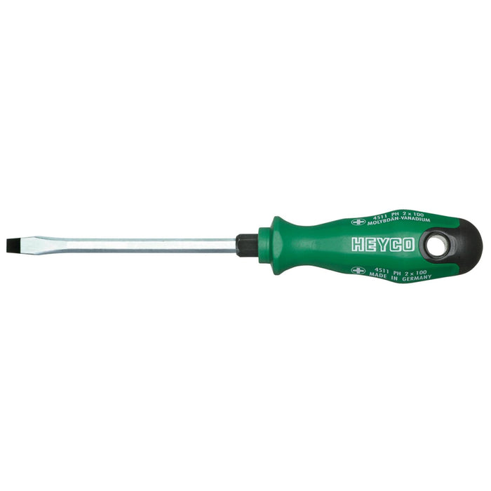 Heyco 04537020080 Slotted Engineers' Screwdriver with 2K Handle, 12mm with Hexagon Blade and Bolster