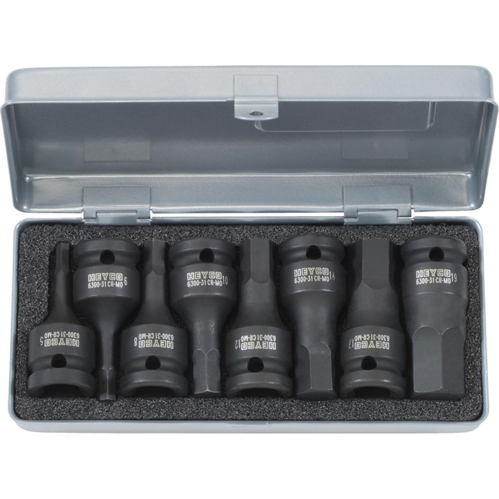 Heyco 06300550036 IMPACT Screwdriver socket set, 8 pcs. Dimensions 170 ...