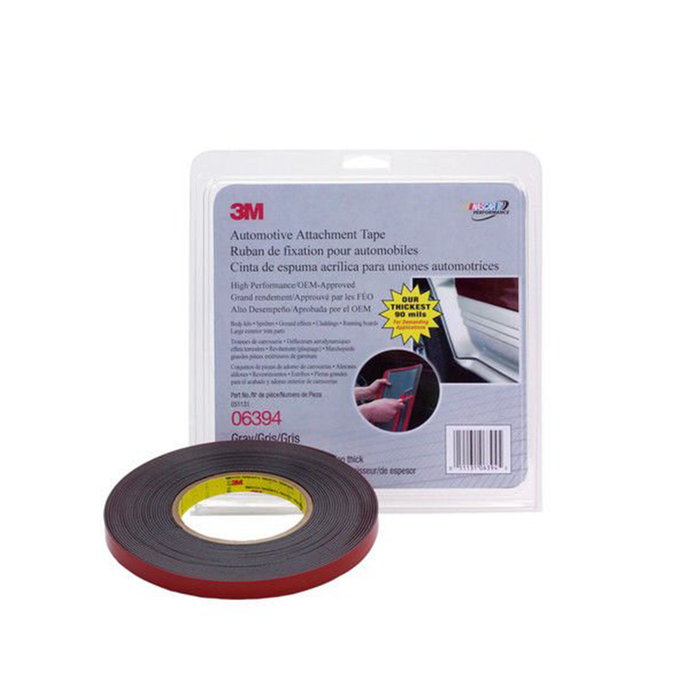 3M 6394 1/2" Grey Double Sided Attachment Tape