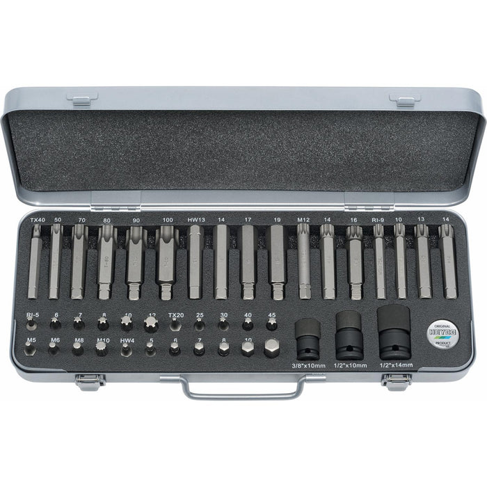 Heyco 06700904200 Impact-Tool Set For Operation With Compressed Air, 45 Pcs.