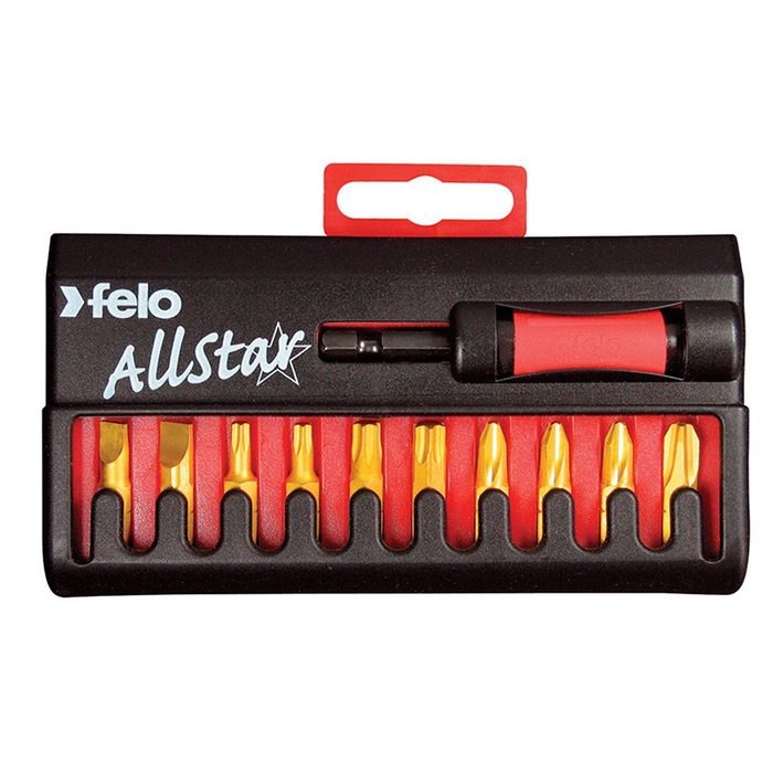 Felo 0715753527 AllStar Bit Box with 10 TiN Bits