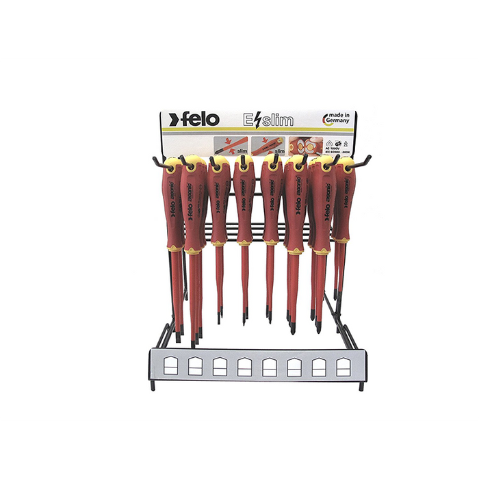 Felo 0715762749 E-Slim Insulated Kombi Display Screwdriver Set includes Slotted, Phillips & Pozidrive, 22 Piece