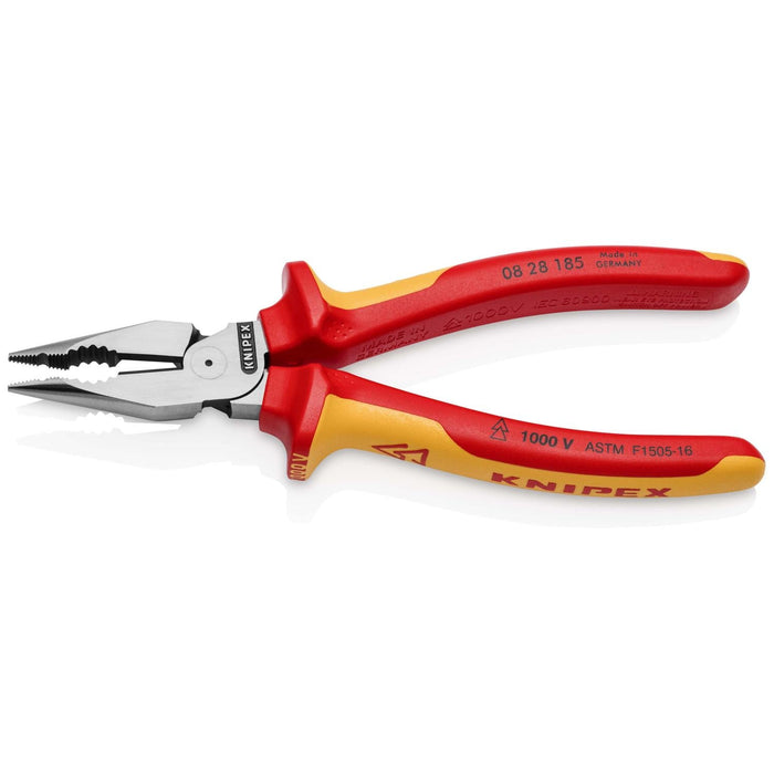Knipex 08 28 185 SBA 1000V Insulated Needle-Nose Combination Pliers, 7 1/4"
