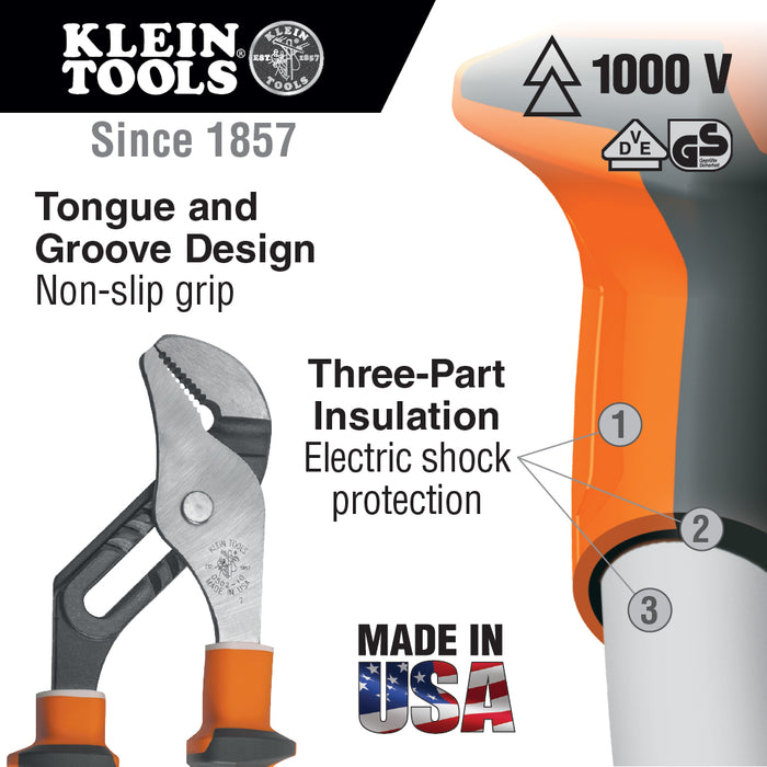 Klein Tools 50210EINS Klein Electrician's Insulated Pump Pliers