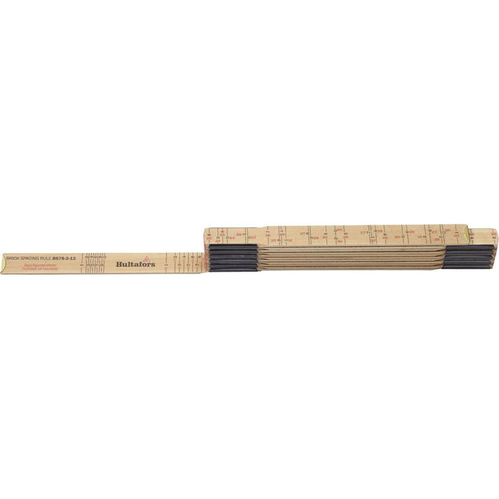 Hultafors 101304U Brick Spacing Folding Wooden Ruler, 78"