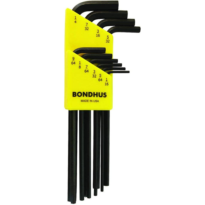 Bondhus 12138 ProGuard Hex End L-Wrenches Set, 1/16" - 1/4", 10 Pc.