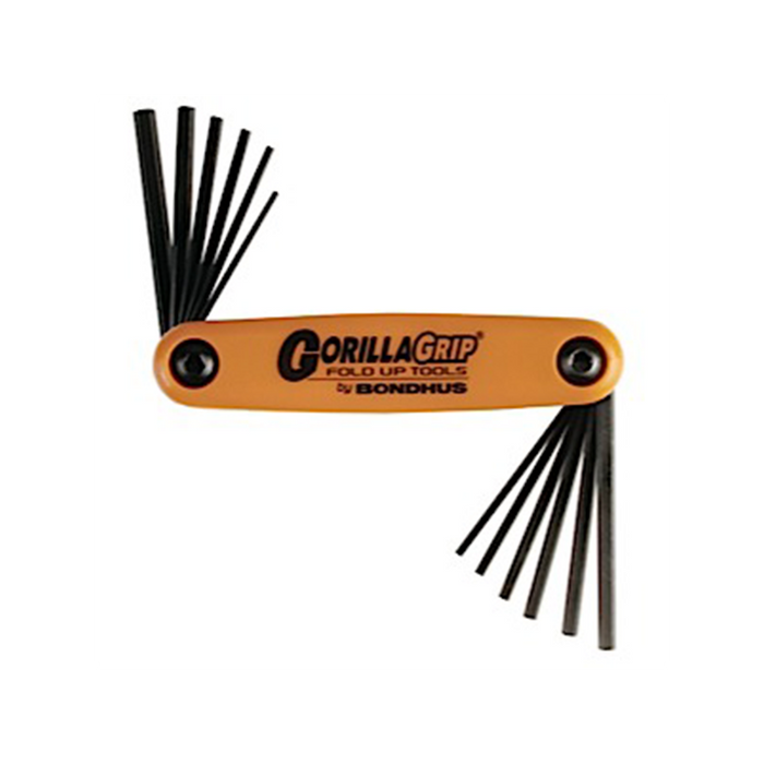 Bondhus 12550 GorillaGrip Set of 12 5/64 - 5/32" Hex Fold-up Tool