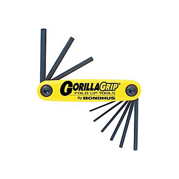 Bondhus 12589 GorillaGrip Set of 9 5/64 - 1/4" Hex Fold-up Tool