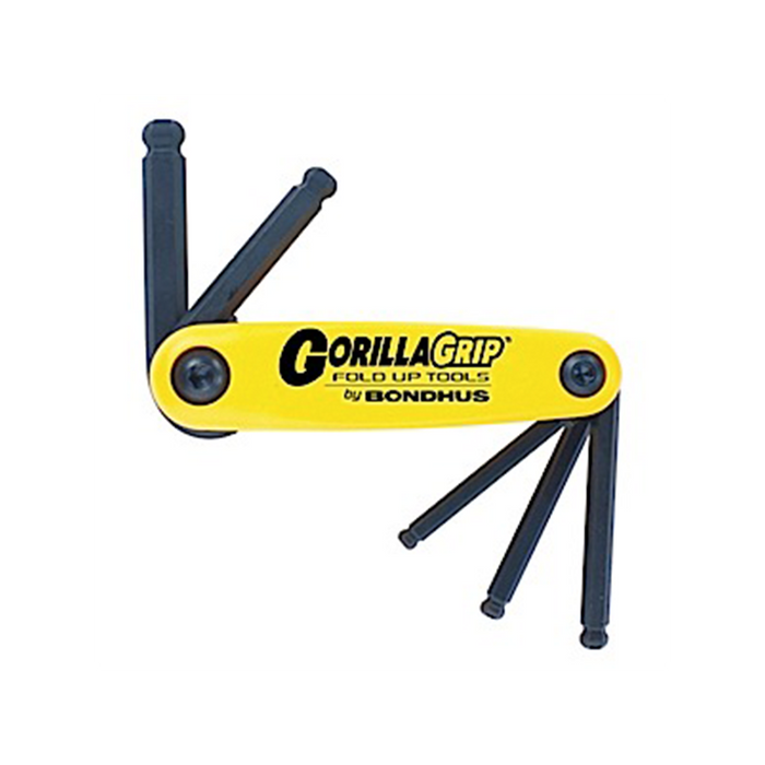 Bondhus 12894 GorillaGrip Set of 5 3/16 - 3/8" Ball End Fold up Tools