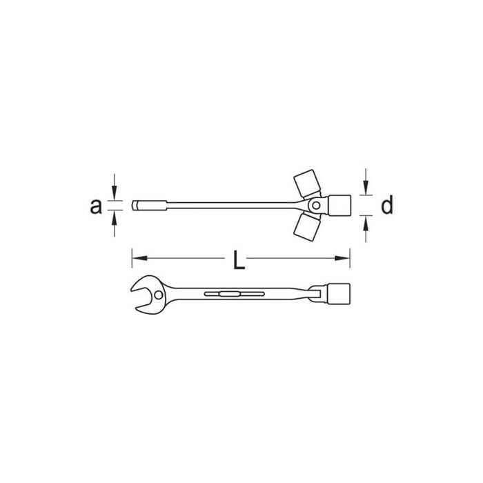 Gedore 6512810 Combination Swivel Head Wrench 19 mm