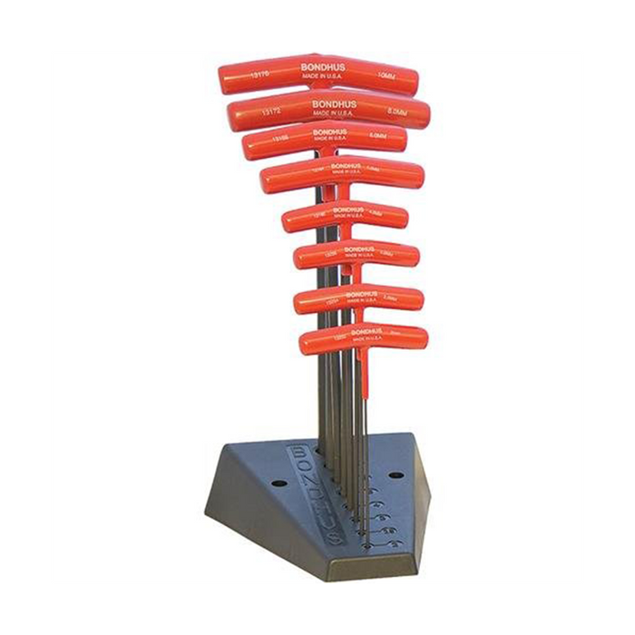 Bondhus 13189 Balldriver and Hex T handles with Stand 8 Piece