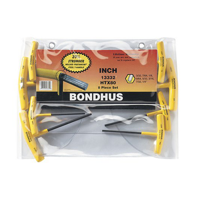 Bondhus 13332 Hex T-handle Set, 8 Piece