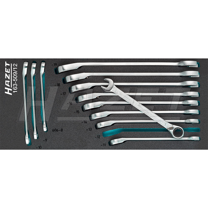 Hazet 163-509/12 Ratcheting Combination Wrench Set, 12 Pieces