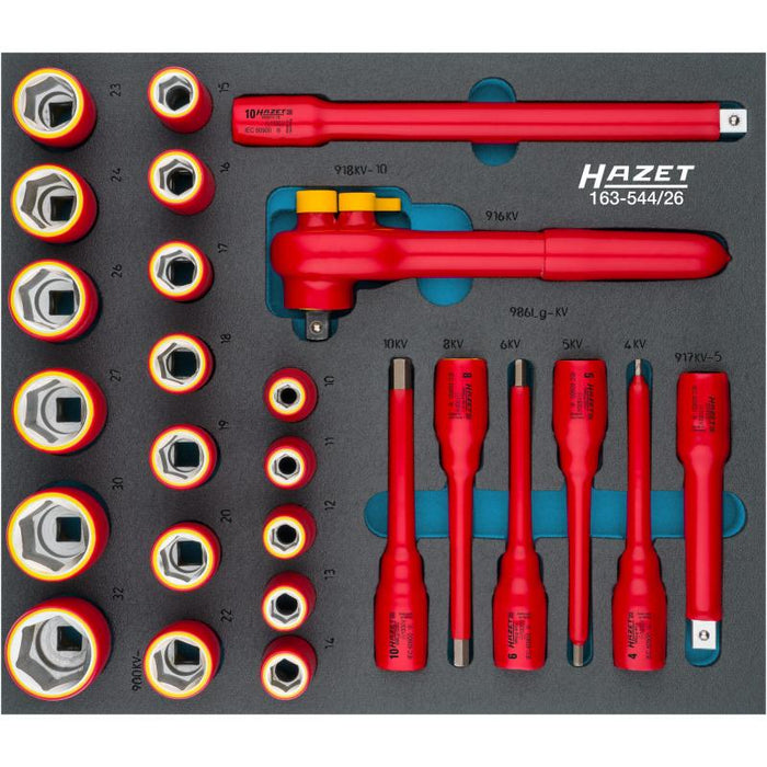 Hazet 163-544/26 Socket Set with Protective Insulation, 26 Pieces