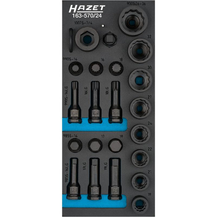 Hazet 163-570/24 Impact Socket Set, 24 Pieces