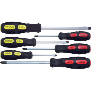 Ko-ken 166PS/6 PH1-2-3/SL5-6-8 mm Blade Through type Screwdriver Set 6 Pieces