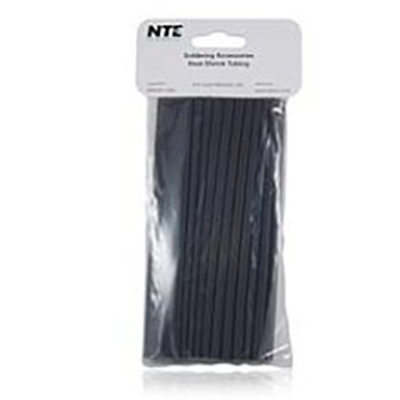 NTE Electronics 47-20806-BK Heat Shrink 1/2" Dia Thin Wall Black 6" Length 12pcs