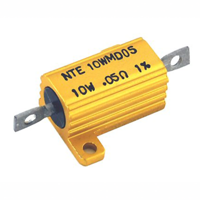 NTE Electronics 10WMD50 RESISTOR 10 WATT ALUMINUM HOUSED POWER WIREWOUND 0.5 OHM