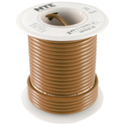 NTE Electronics WHS26-01-100 HOOK UP WIRE 300V SOLID 26 GAUGE BROWN 100'