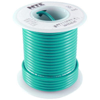 NTE Electronics WHS26-05-100 HOOK UP WIRE 300V SOLID 26 GAUGE GREEN 100'