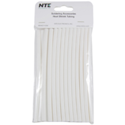 NTE Electronics 47-20406-W Heat Shrink 3/16 In Dia Thin Wall White 6 In Length