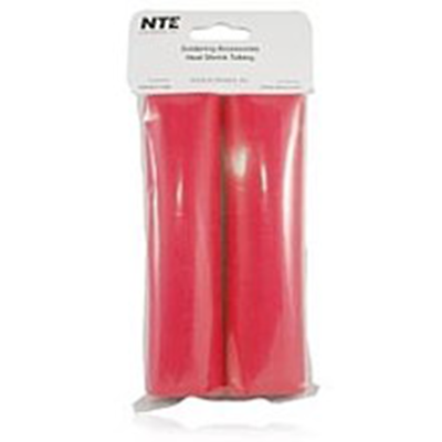 NTE Electronics 47-25706-R Heat Shrink 1 1/4" Dia W/Adhesive 6" Length Red 2pcs