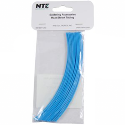 NTE Electronics 47-20306-BL Heat Shrink 1/8 In Dia Thin Wall Blue 6 In Length