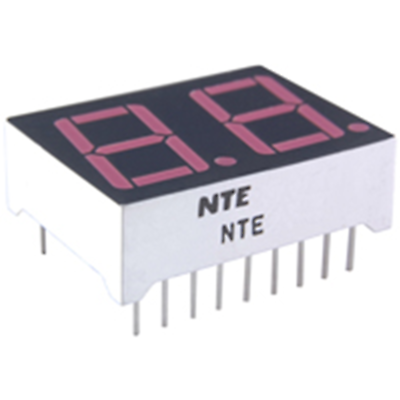 NTE Electronics NTE3075 LED Display Red 2-digit 0.560 Inch Seven Segment Common