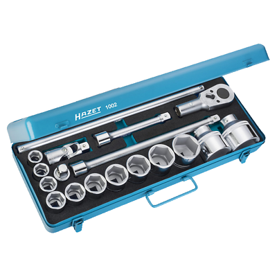 Hazet 1002 Socket Set, 3/4" drive, 22 - 60mm, 18 pieces
