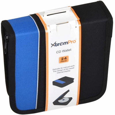 XtremPro CD DVD VCD Blue-Ray Nylon Zipper Wallet Case 24 Capacity 11091