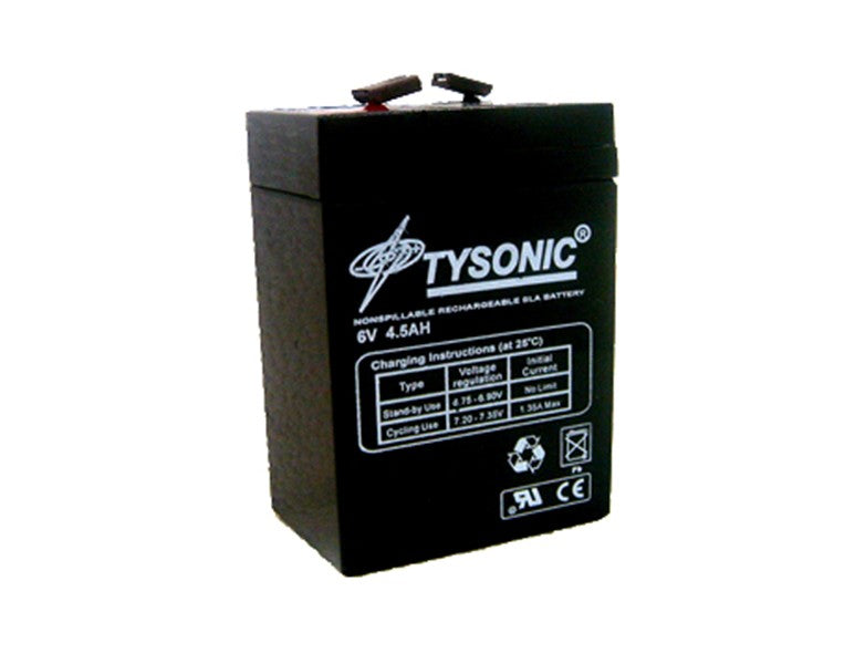 Tysonic TY-6-4.5 6V 4.5AH Sealed Lead Acid Battery