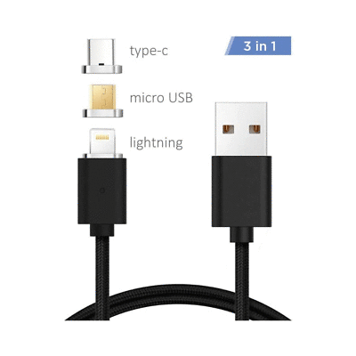 XTREMPRO 11172A 3 in 1 Magnetic Cable,Micro USB 11172