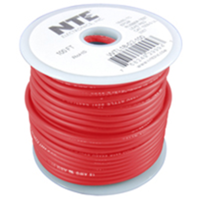 NTE Electronics WTL18-02-100 TEST LEAD 18 GAUGE RED STRANDED INSULATED 100'