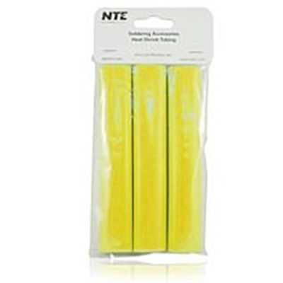 NTE Electronics 47-25606-Y Heat Shrink 1" Dia W/adhesive YLW 6" Length 3pcs 3:1